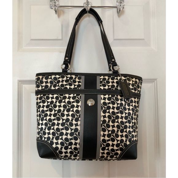 COACH - Chelsea Signature Heritage Stripe Tote. Beautiful & FLAWLESS CONDITION! - Picture 14 of 16